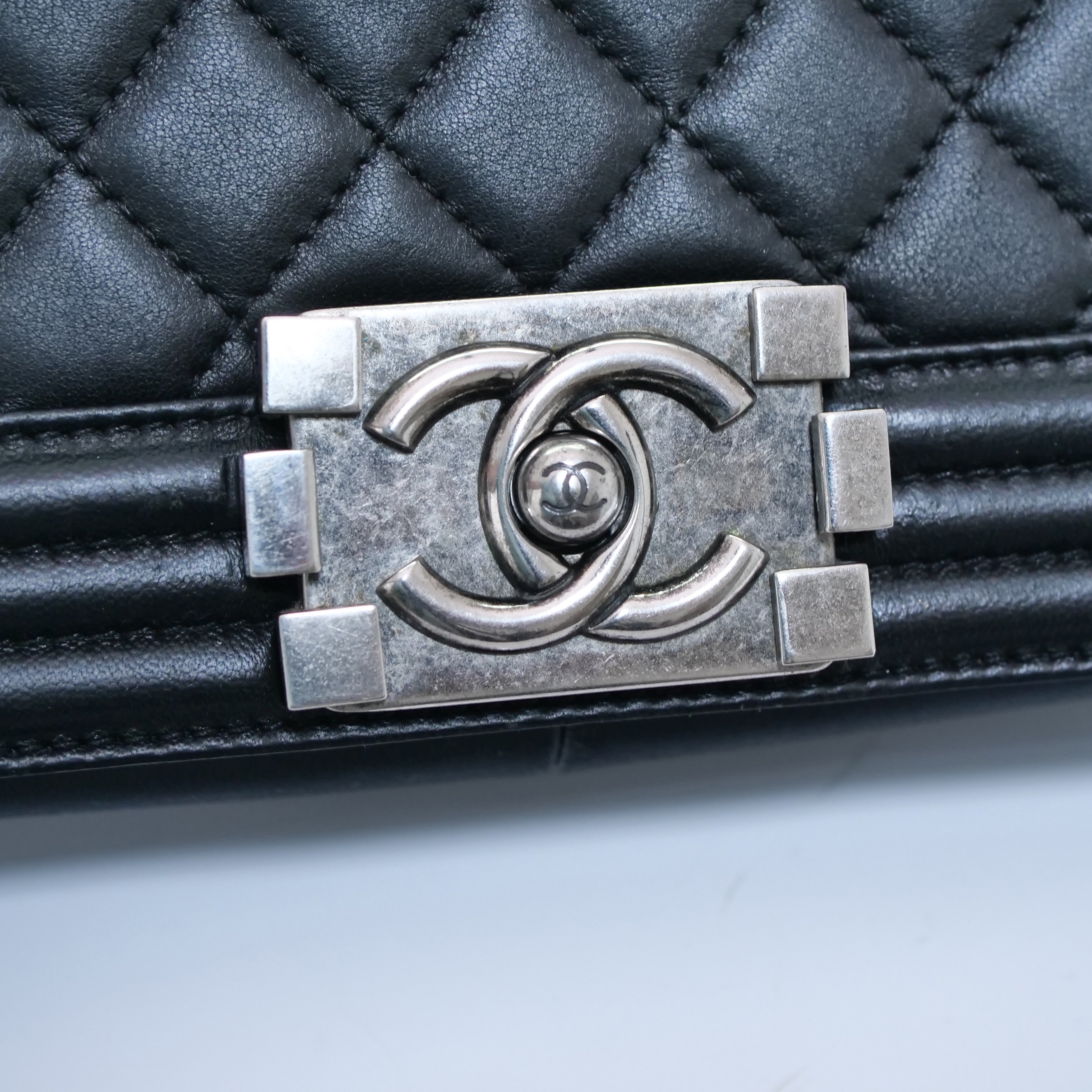 CHANEL Boy Chanel Lambskin Chain Shoulder Bag