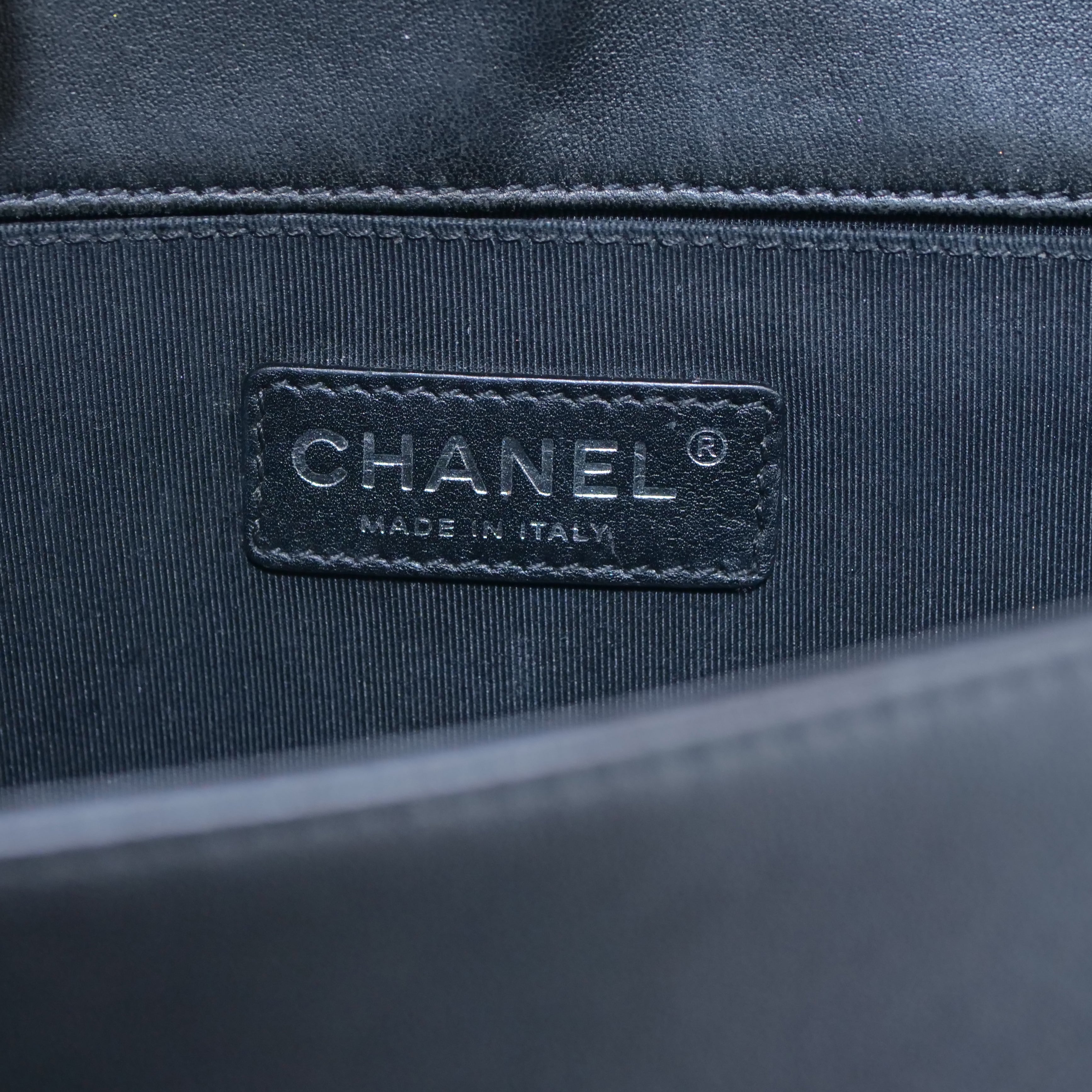 CHANEL Boy Chanel Lambskin Chain Shoulder Bag